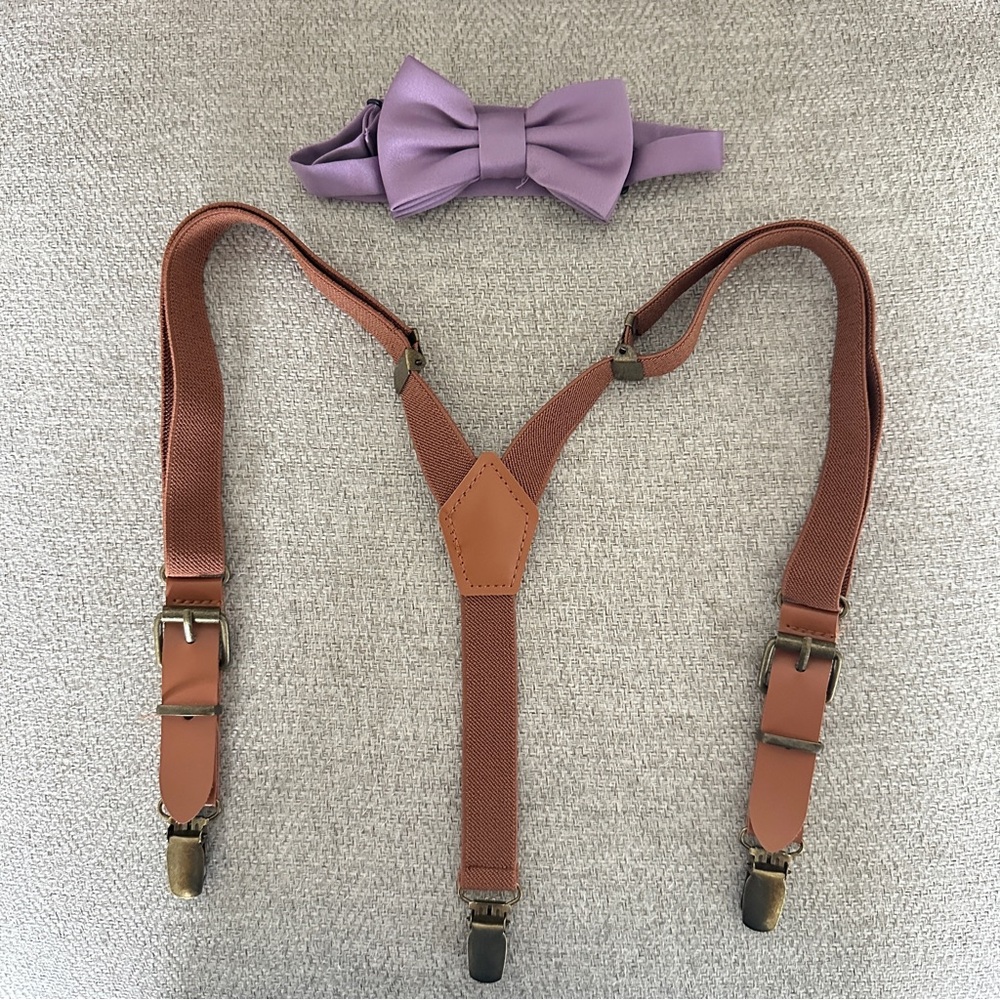 AZAZIE Wisteria Boy’s Bow tie and Suspenders Set